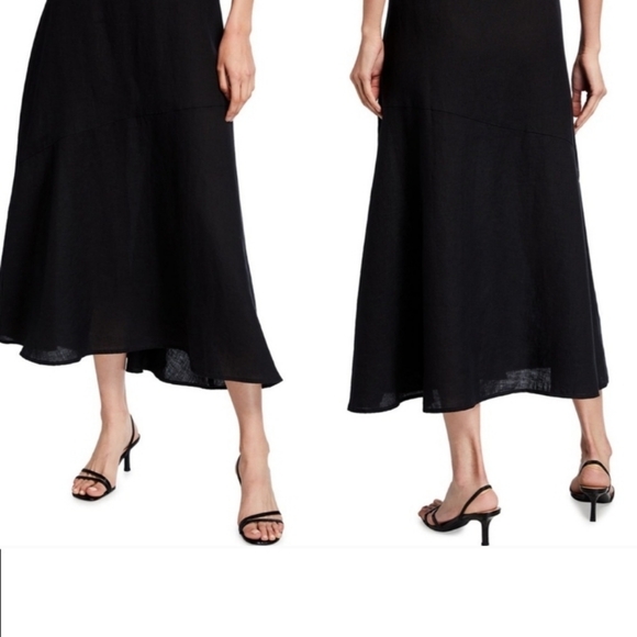 Eileen Fisher Brown Linen Midi Flare Skirt Large - Picture 4 of 6